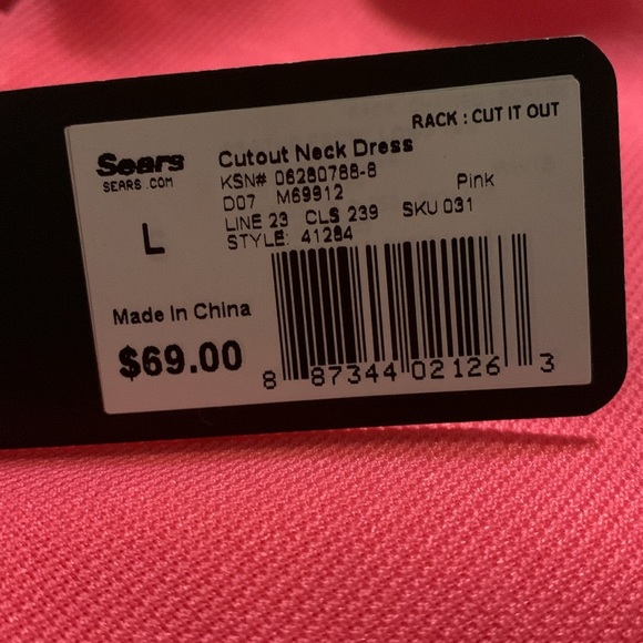 Pink Cut Out Neck Dress Size L Kardashian Kollection New with tags - Picture 10 of 10